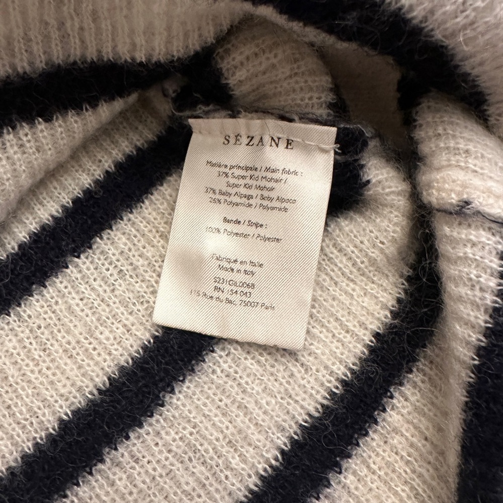 Sezane Gaspard Cardigan in Stripe navy/ecru S - Picture 5 of 6